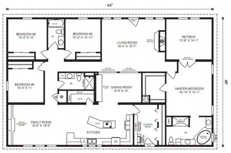 Inspiring 16x80 Mobile Home Floor Plans 24 Photo - Kaf ...